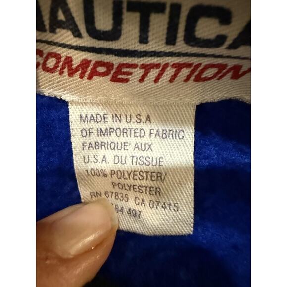 Vintage Nautica Jacket Mens XL Competition Fleece Full Zip Sleeve Made USA 90s - Picture 5 of 9